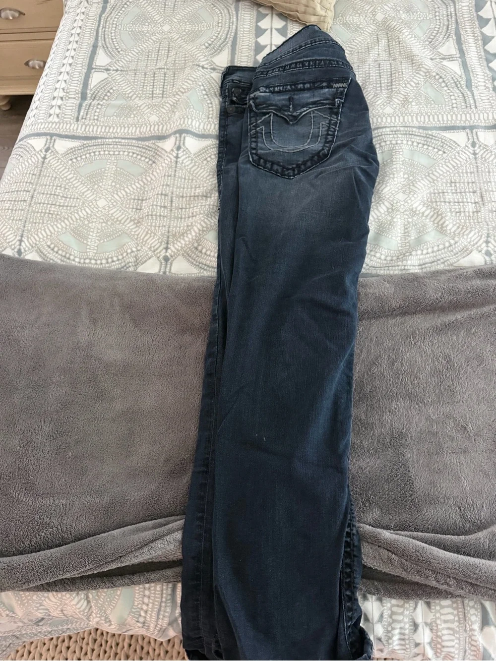 True Religion Men's Dark Blue Slim Straight Jeans